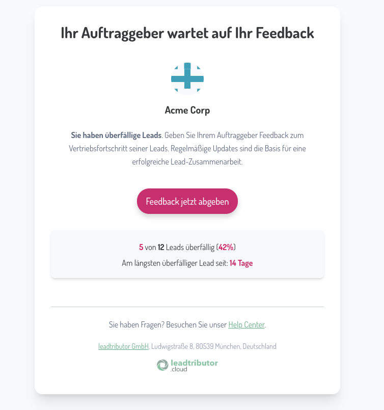 Beispiel: Feedback erforderlich